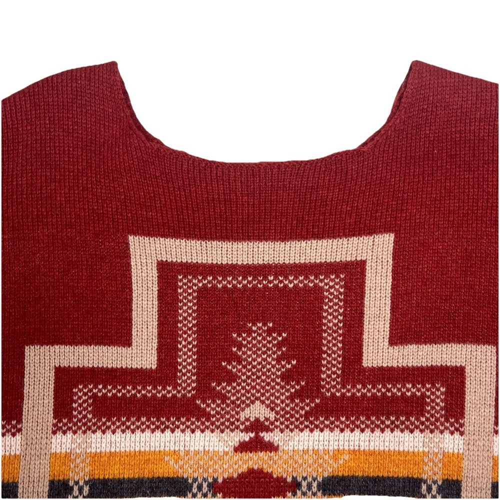 Pendleton Women's XL Sweater Red Lambswool Blend Southwest Aztec Geometric Print - Picture 4 of 13
